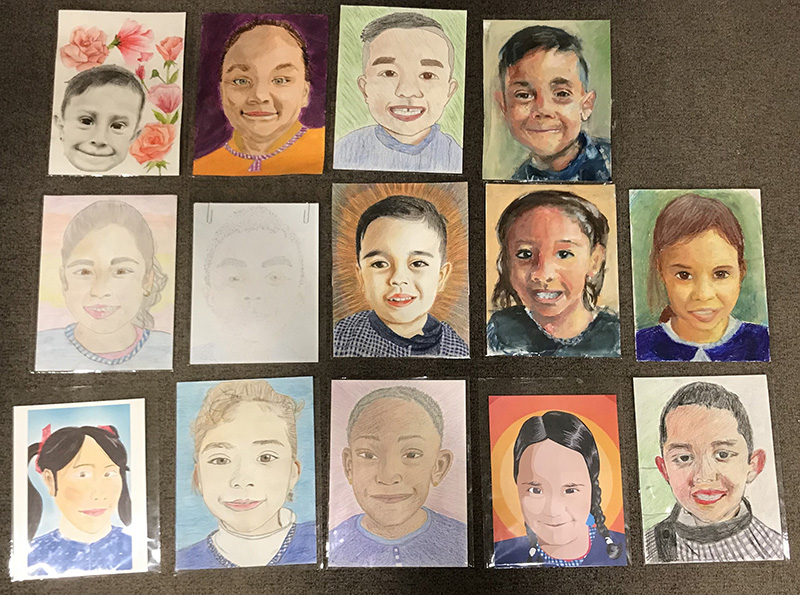 Final children's portraits for the Memory Project